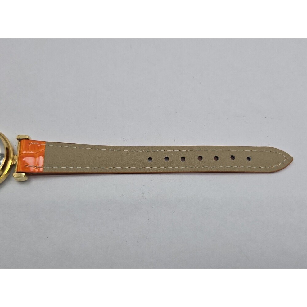 Venice Art Glass Murano Millefiori Gold Tone Orange Round Wristwatch New Battery - Picture 11 of 12